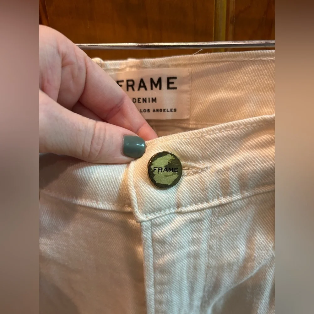 Frame Women’s Inez & Vinoodh Flared Ivory Jeans Size 27 - Picture 10 of 10